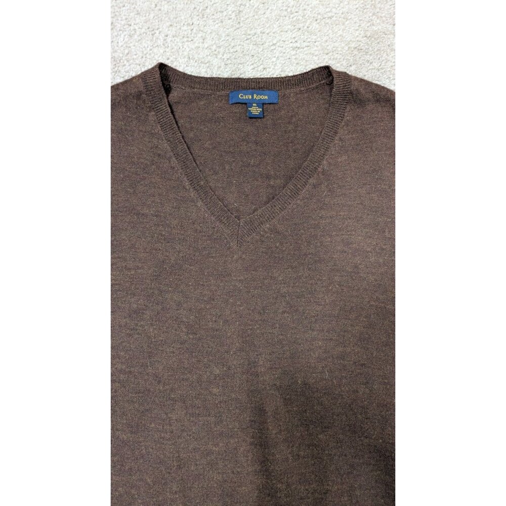 Club Room Mens Wool Sweater Vest XL Brown Academia Grandpa Preppy Golf Mr Rogers - Picture 7 of 7